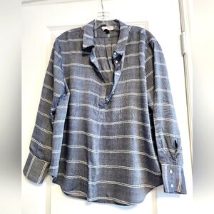 AYR Chambray Striped Blouse size Large